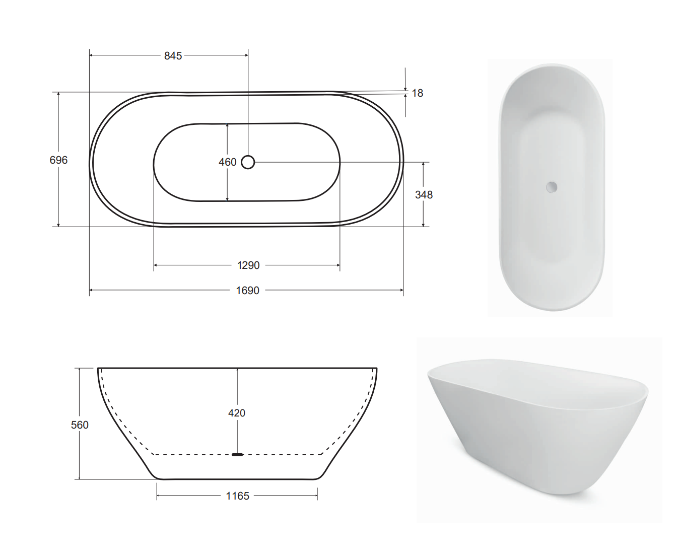 Voľne stojaca vaňa z liateho mramoru zabezpečí pevnosť, trvanlivosť a odolnosť. Veľmi príjemná na dotyk, má výborné tepelné ako aj zvukové izolačné vlastnosti.