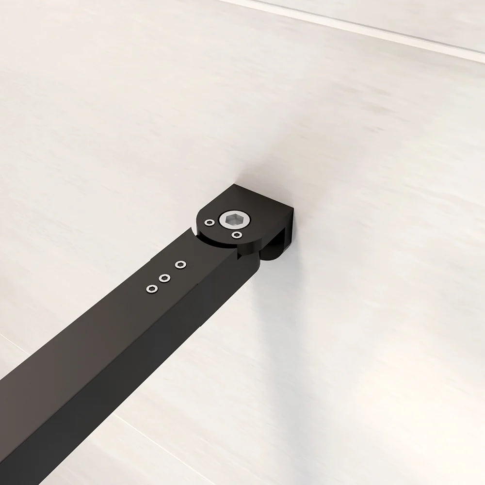 Sprchová zástena walk-in čierna s 8mm NANO čírym sklom, otočný panel 40cm, moderný dizajn, vhodná pre rôzne rozmery od 50 do 160 cm, univerzálna montáž na ľavú/pravú stranu, leštený hliníkový profil odolný voči korózii