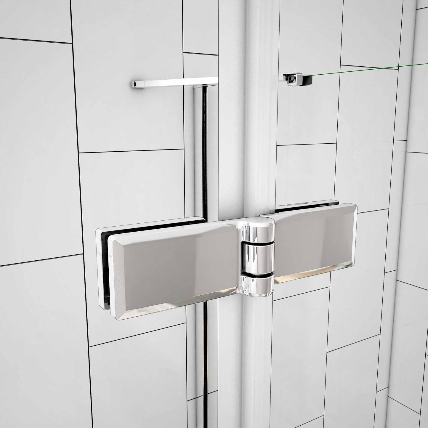 AICA sprchový kút tvar U s zalamovacími dverami, 6mm NANO číre sklo, chrómová farba, bočné panely, výška 195 cm, ideálny do modernej kúpeľne.
