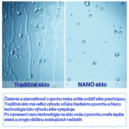 Štvorcový sprchový kút HPK-2E-WAP-S s bočnou stenou, zalamovacími dverami, 6mm NANO číre sklo, chrómový profil, výška 185cm, veľkosť 70-100cm.