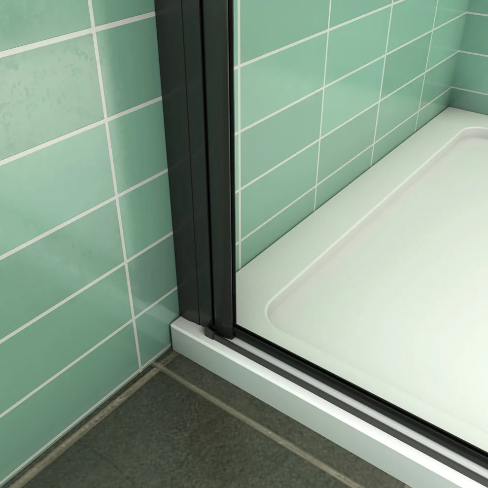 Sprchová zástena walk-in s 6mm NANO sklom, skladacie sprchové dvere čierna farba, bezpečnostné sklo, univerzálna montáž.