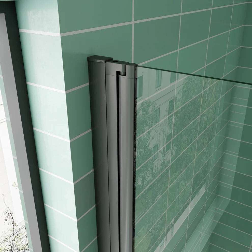 Sprchová zástena walk-in s 6mm NANO sklom, skladacie sprchové dvere čierna farba, bezpečnostné sklo, univerzálna montáž.