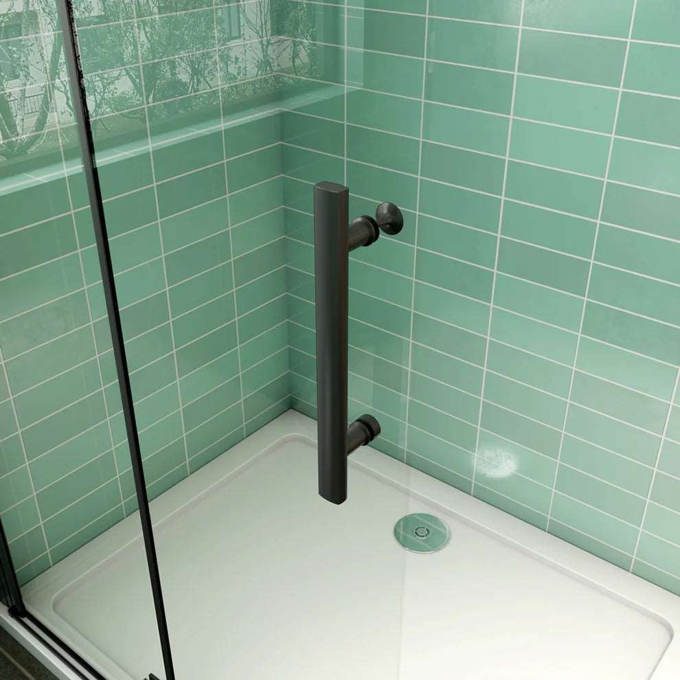 Sprchová zástena walk-in s 6mm NANO sklom, skladacie sprchové dvere čierna farba, bezpečnostné sklo, univerzálna montáž.