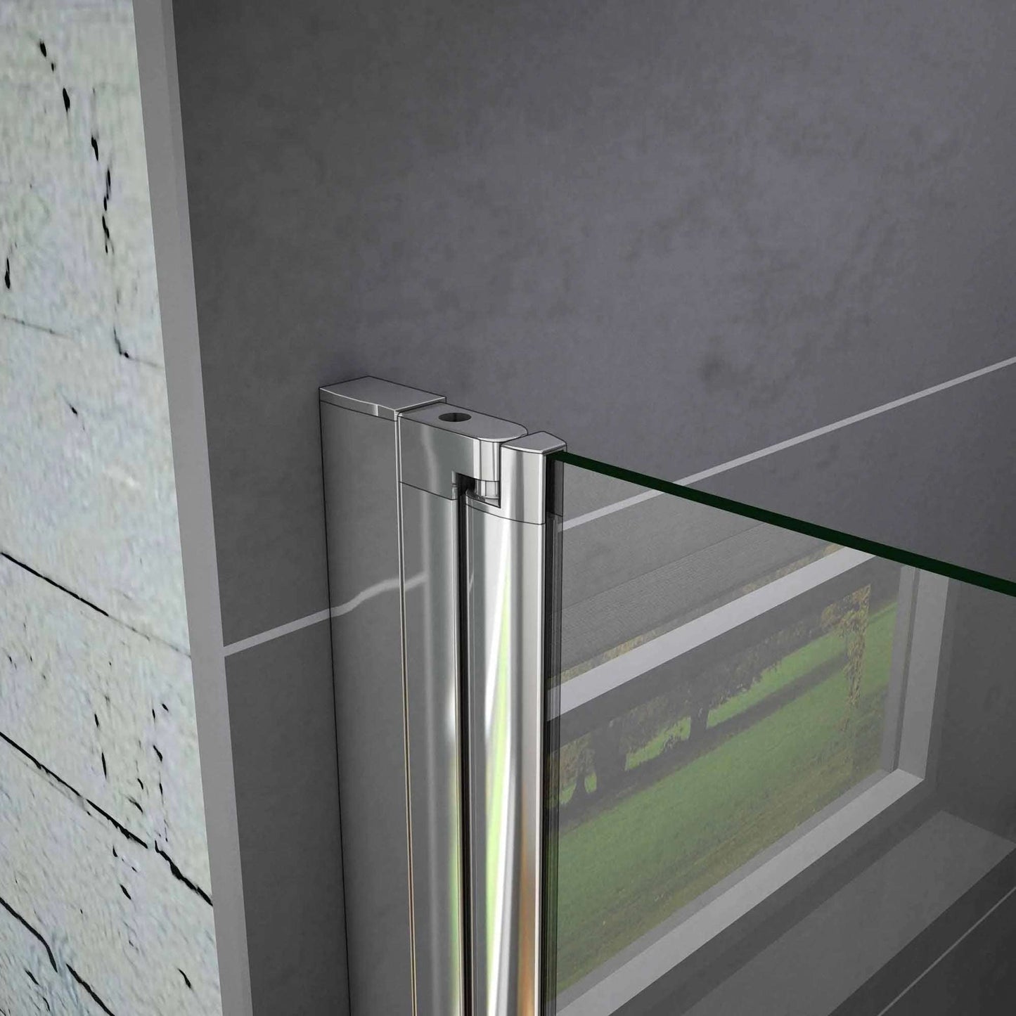 Štvorcový sprchový kút 90x90 s jednokrídlovými dverami, bočný panel, 6mm NANO sklo, chrómová konštrukcia, výška 195 cm