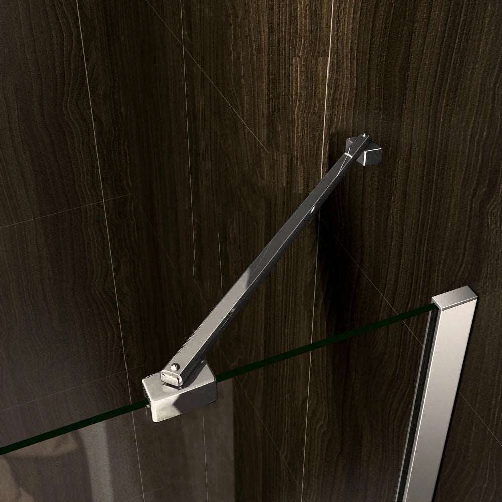 Štvorcový sprchový kút 90x90 s jednokrídlovými dverami, bočný panel, 6mm NANO sklo, chrómová konštrukcia, výška 195 cm