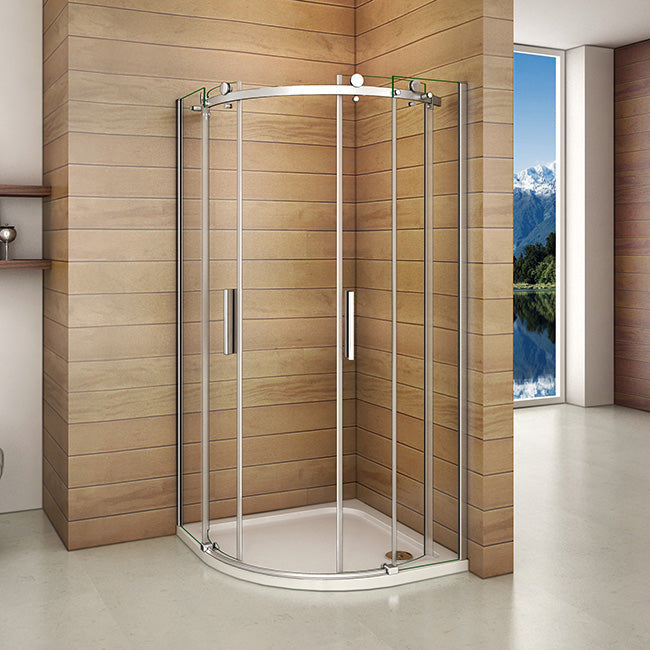 Sprchový kút štvrťkruhový QK-4-95, 90x90cm posuvné dvere, 6mm NANO sklo, Výška 195cm