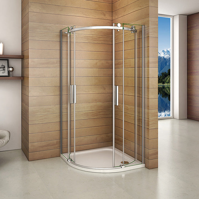 Sprchový kút štvrťkruhový QK-4-95, 90x90cm posuvné dvere, 6mm NANO sklo, Výška 195cm