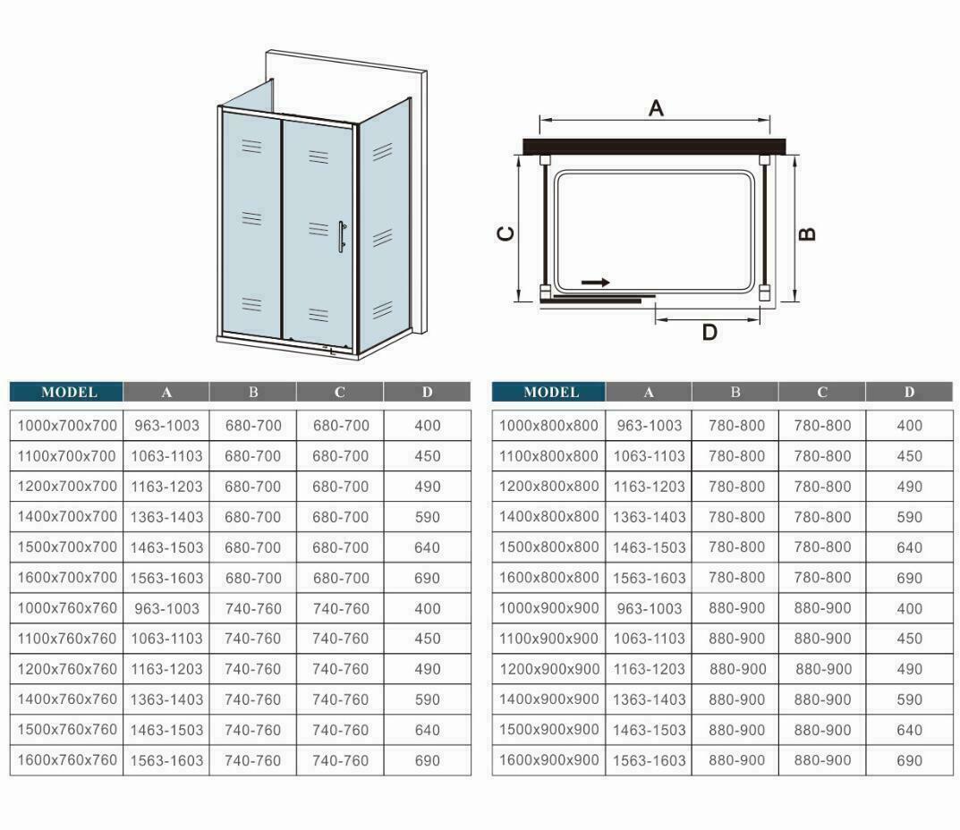 Sprchový kút tvar U s posuvnými dverami a NANO sklom, moderný dizajn, výška 190 cm, chrómový profil