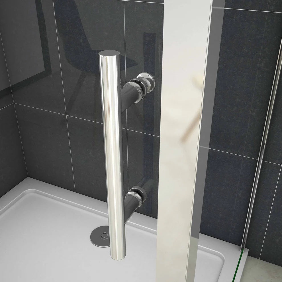 Sprchový kút s posuvnými dverami AICA, NANO číre sklo, bočný panel, chrómový profil, výška 190 cm, nastaviteľné rozmery 100-140 cm