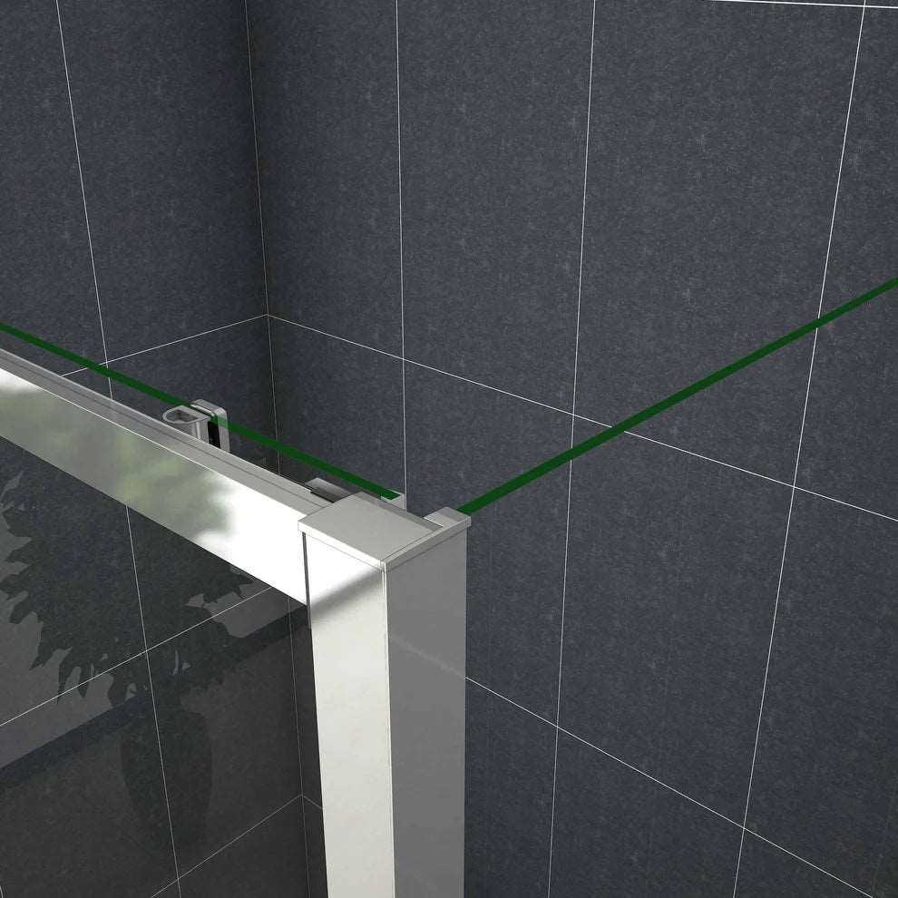 Sprchový kút s posuvnými dverami AICA, NANO číre sklo, bočný panel, chrómový profil, výška 190 cm, nastaviteľné rozmery 100-140 cm