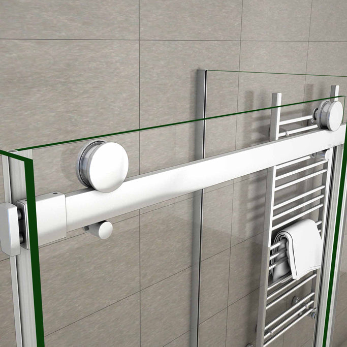 Sprchový kút tvar U s NANO sklom, posuvné dvere, 8mm číre sklo, chrómový profil, 2 bočné panely 80/90 cm, výška 195 cm