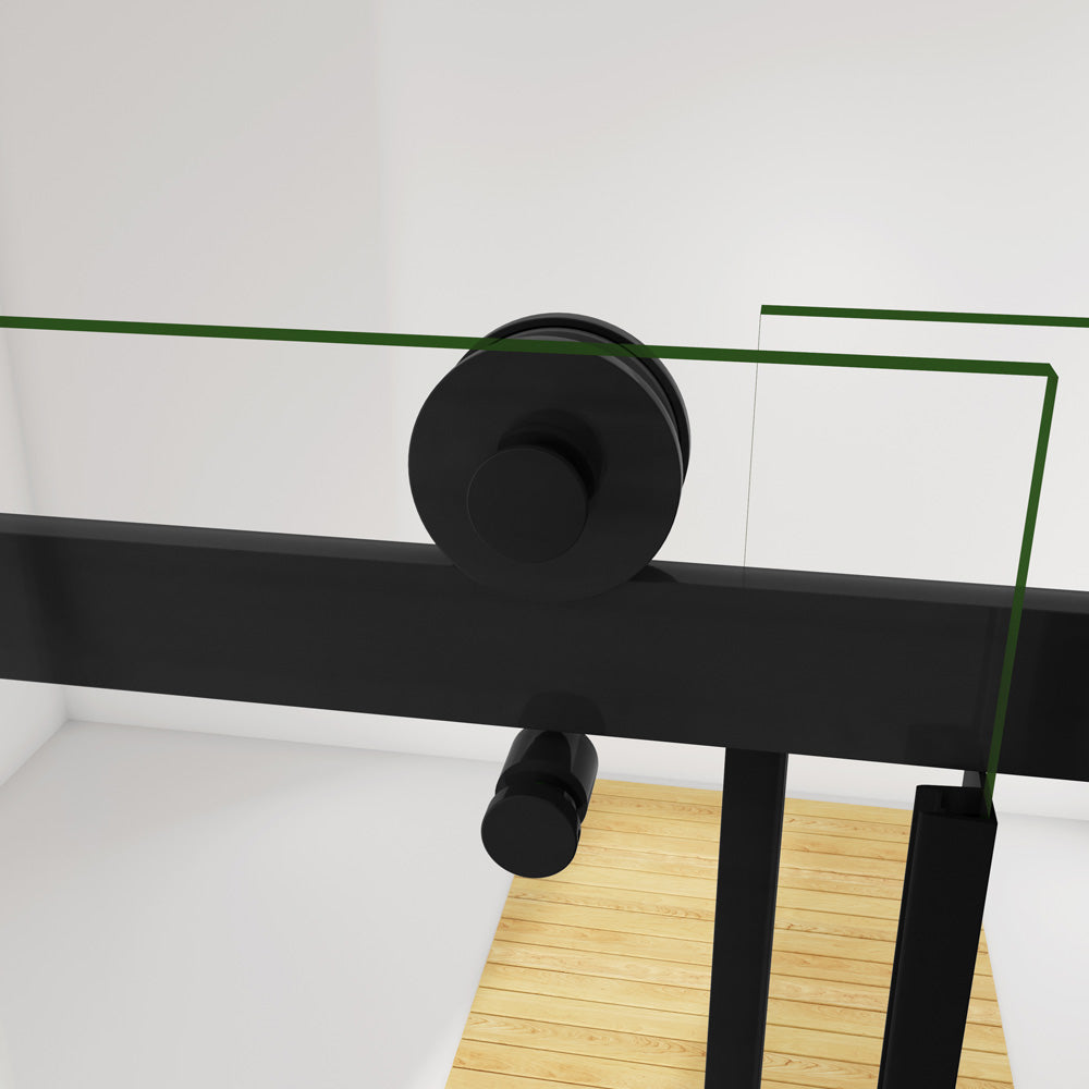 Obdĺžnikový sprchový kút s posuvnými dverami, NANO sklo 8mm, čierny rám, bočný panel, rozmer od 100-140 cm, výška 200 cm