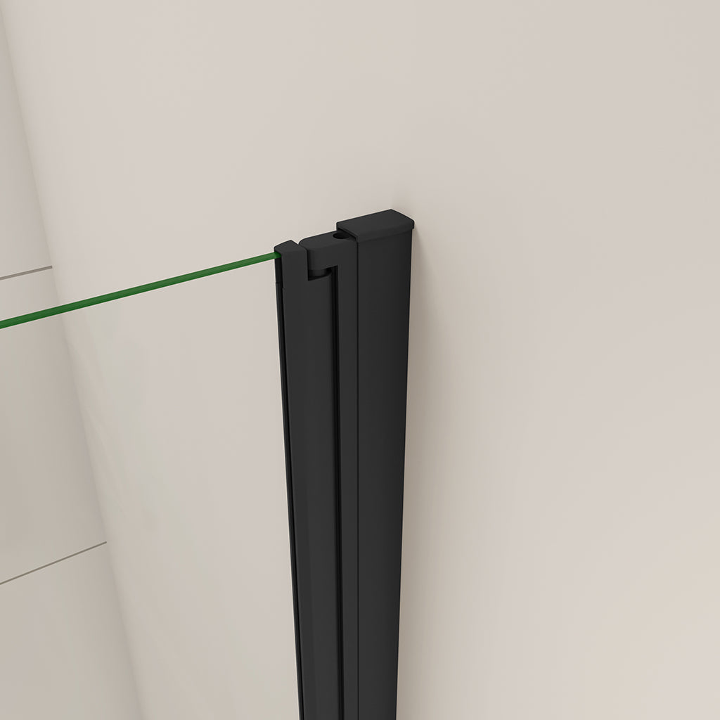Vaňová zástena sklopná, čierna, 6mm NANO sklo, Výška 140cm