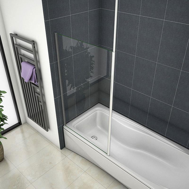 AICA pevná vaňová zástena s moderným dizajnom veľkosti 70-80cm - pohľad z hora z boku