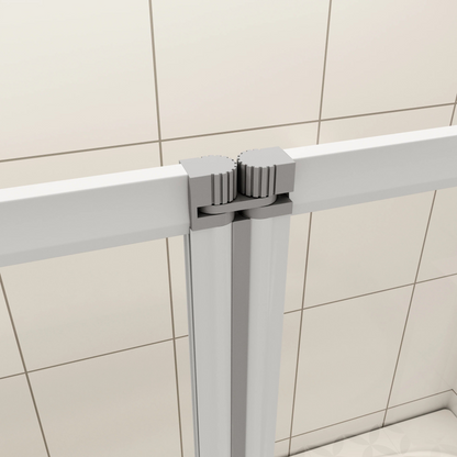 AICA Vaňová zástena sklopná FF13MYLSPVS2EM, 3-dielna, bočný panel, 4mm NANO sklo, Výška 140cm - Ľavá montáž