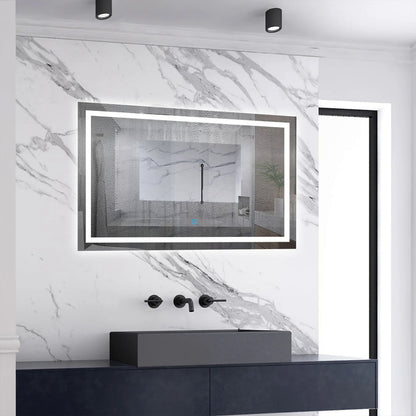 AICA Kúpeľňové LED zrkadlo J-HDS13, veľkosť od 50-160 cm, vykurovacia fólia, 3 farby svetla, pamäťová funkcia, stmievateľné