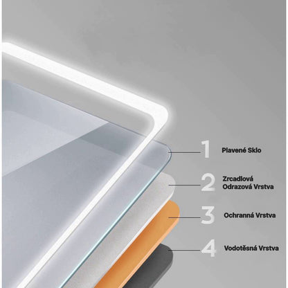 AICA Kúpeľňové zrkadlo J-150X, veľkosť od 50-100 cm, nástenné zrkadlo s LED osvetlením a vyhrievaním, studená biela