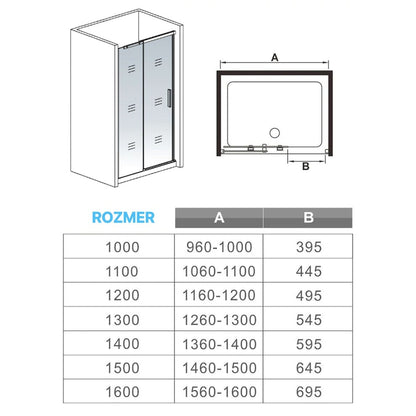 AICA Sprchové dvere posuvné SL-2NE-95-8, veľkosť od 100-160cm, 8mm NANO sklo, sprchový kút, Výška 195cm